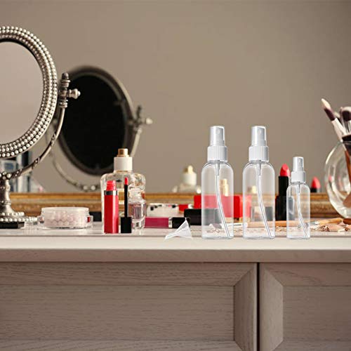 Botellas de Spray, Transparente Botella de Spray, Spray Pulverizador Atomizador Spray Transparente, Niebla Fina Atomizador de Viaje Conjunto de Botellas(Juego de 6)