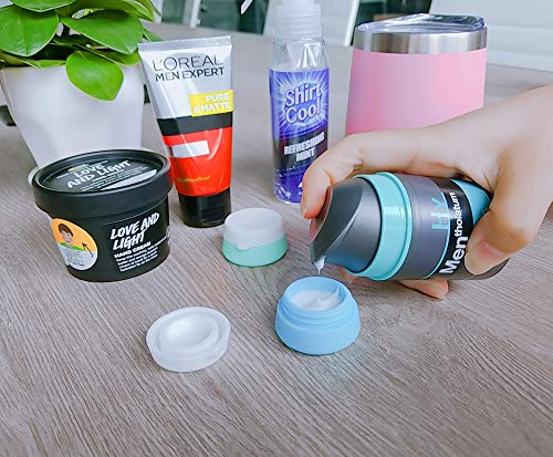 Botellas de Viaje BKSTONE TSA Aprobado [4 Unidades] Contenedores Anti-Fugas de Viaje con Bolsa Transparente 89mL Botellas de Silicona Líquida para Champú, Acondicionador, Loción, Artículos de Tocador