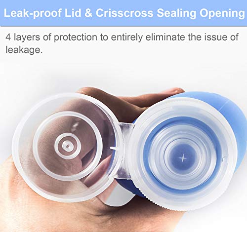 Botellas de Viaje BKSTONE TSA Aprobado [4 Unidades] Contenedores Anti-Fugas de Viaje con Bolsa Transparente 89mL Botellas de Silicona Líquida para Champú, Acondicionador, Loción, Artículos de Tocador