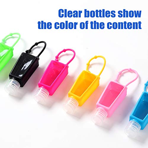 Botellas de viaje de plástico, 12 unidades, 30 ml, a prueba de fugas, contenedor de líquidos con tapas abatibles, perfectas para niños desinfectantes de manos