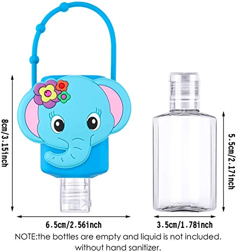 Botellas de Viaje para Niños de Silicona Lindo Animal, Contenedor de Viaje 30ml Prueba de Fugas, Accesorios de Viaje portátiles para Jabon Liquido Champú Artículos de Tocador Higienizador de Manos