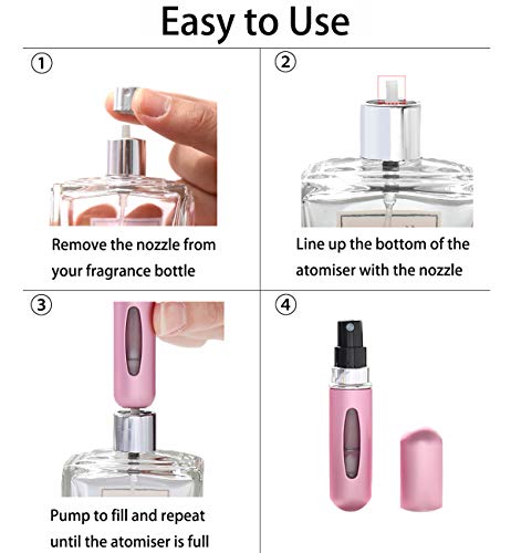 Botellas recargables para perfume de 5 ml – Mini atomizador de perfume de viaje – Botella de aerosol portátil (2 unidades)