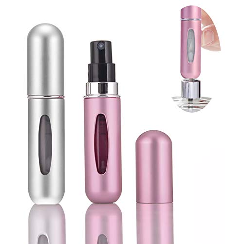 Botellas recargables para perfume de 5 ml – Mini atomizador de perfume de viaje – Botella de aerosol portátil (2 unidades)