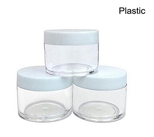 Botes de plástico transparente redondos de 30 ml con tapa de rosca, vacíos, para maquillaje, sombra de ojos, uñas, polvos de labios hechos a mano y otros productos de belleza
