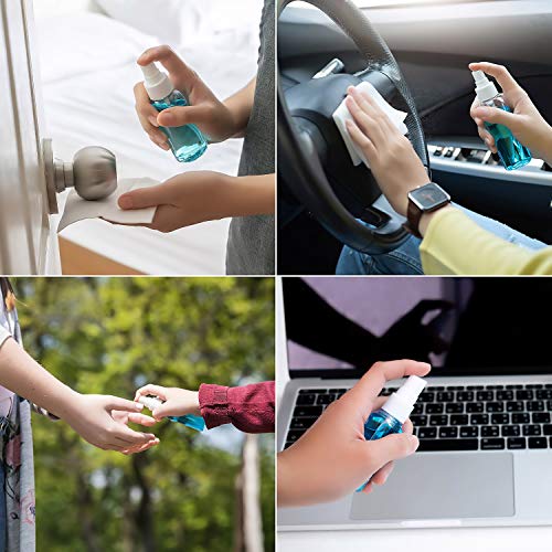 Botes Spray Vacios, ZWOOS 8 Piezas 50 ml Bote Spray Pulverizador Botes Viaje Transparente Plástico Botella de Spray Vacios con Embudos