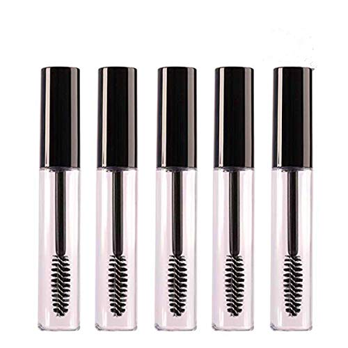 Botes vacíos reutilizables de 10 ml para aceite de crecimiento de pestañas o máscara, con cepillo, para el hogar y viaje, 5 unidades