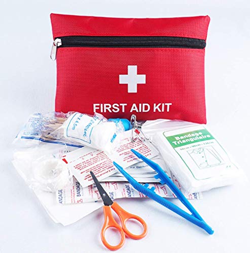 Botiquín Primeros Auxilios,Kits de Supervivencia de Emergencia Mini Primeros Auxilios 78 Pack Bolsa de Supervivencia Médica Incluye Tabletas de Vendaje Bastoncillos para Viajes Oficina Hogar Coche