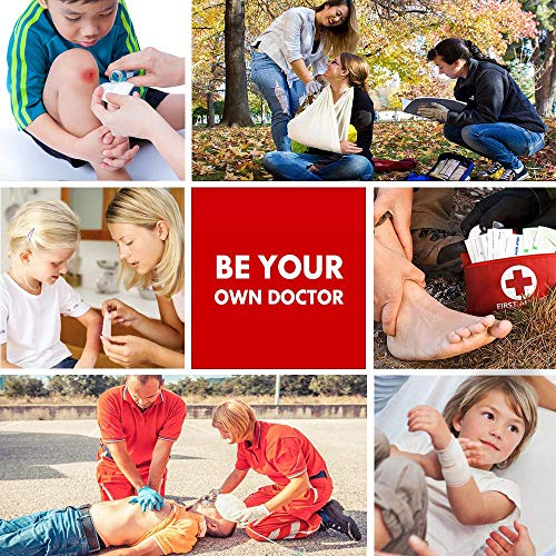 Botiquín Primeros Auxilios,Kits de Supervivencia de Emergencia Mini Primeros Auxilios 78 Pack Bolsa de Supervivencia Médica Incluye Tabletas de Vendaje Bastoncillos para Viajes Oficina Hogar Coche