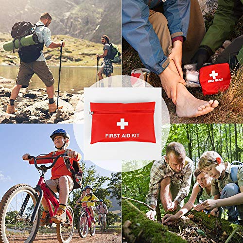 Botiquín Primeros Auxilios,Kits de Supervivencia de Emergencia Mini Primeros Auxilios 78 Pack Bolsa de Supervivencia Médica Incluye Tabletas de Vendaje Bastoncillos para Viajes Oficina Hogar Coche