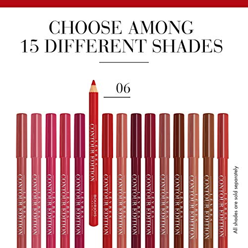 Bourjois Contour Edition, Perfilador de Labios Tono 06 Tout Rouge - 1.14 gr.