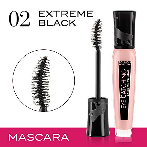 Bourjois Eye Catching Extreme Volume Mascara, Tono 02 Extreme Black, 6 ml