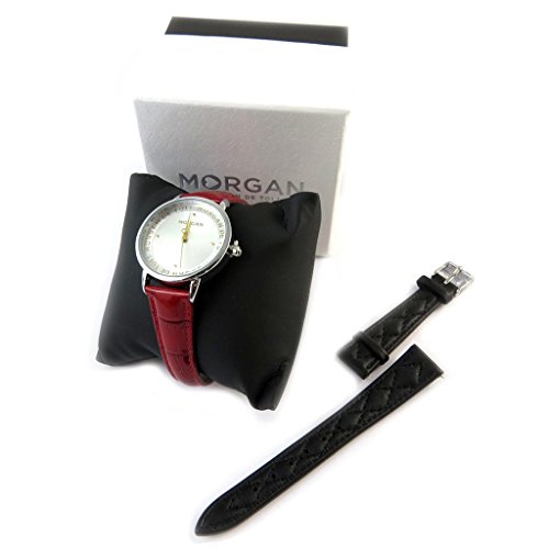Box muestra + pulsera 'Morgan'negro de plata rojo.