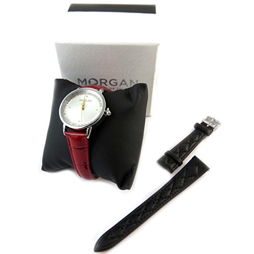 Box muestra + pulsera 'Morgan'negro de plata rojo.