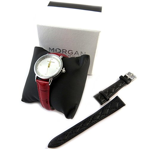 Box muestra + pulsera 'Morgan'negro de plata rojo.