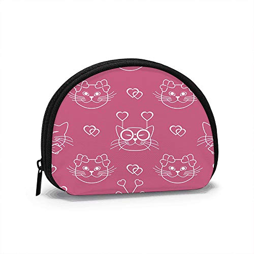 Bozal Gatos Máscaras de Carnaval Amour Holidays Monedero pequeño Monedero Cartera Bolsa Tarjeta Bolsa con Cremallera Bolsa de cosméticos Bolsa de Cambio portátil Porta Llaves