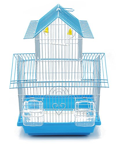 BPS Jaula Pájaros Metal con Comedero Bebedero Columpio Saltador Cubeta 2 Tamaños M/L Color envia al Azar (M: 30 x 23 x 47 cm) BPS-1207