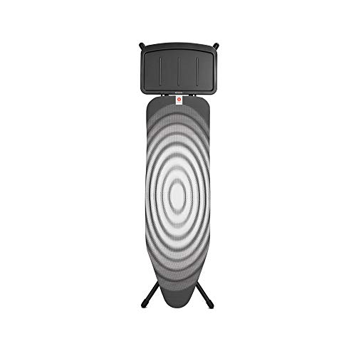 Brabantia 101083 - Tabla de Planchar Plegable edición Limitada, 124 x 38 cm, diseño Titan Oval, Estructura Negra