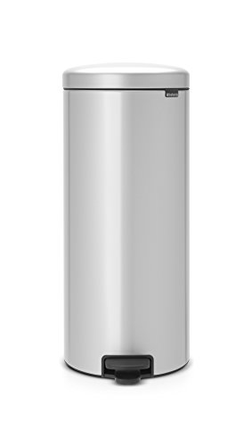 Brabantia Pedal Bin newIcon 114465-Cubo de Basura, 30 l, Color Metallic Grey, Acero Inoxidable, Gris Metalizado