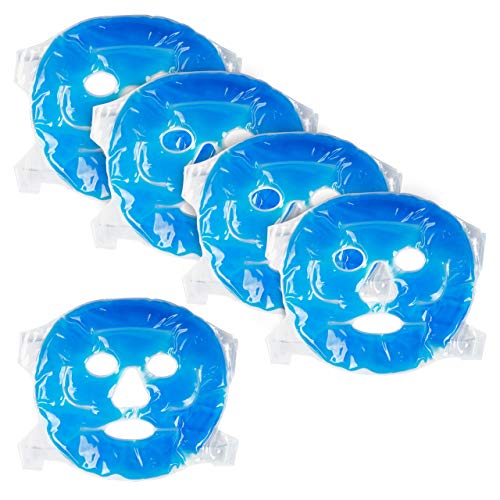 Bramble 5 Máscara de Gel Facial Frio, Antifaz Refrescante| Relajante, Reutilizable| Use Calor o Frío para Aliviar el Dolor, Ojos Hinchados, Ojeras, Dolores de Cabeza, Migrañas, Resacas, Fiebre.