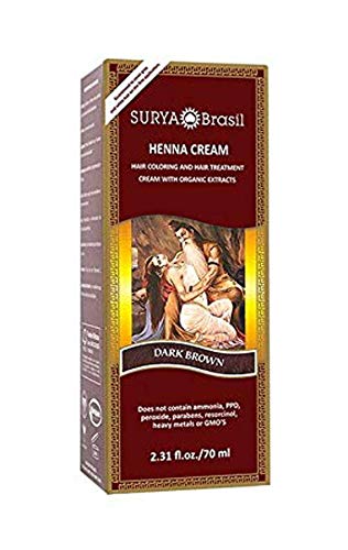 Brasil Cream, Hair Colouring & Hair Treatment Cream with Organic Extracts, Dark Brown, 2.31 fl oz (70 ml)