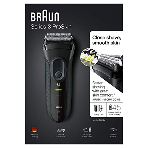 Braun 3020S Afeitadora eléctrica, plastico, Negro, 22,2