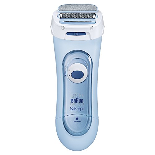 Braun Silk-épil Lady Shaver 5160 - Afeitadora eléctrica femenina, uso en seco o húmedo, sin cable, con 3 accesorios (incluido accesorio de recortadora), azul