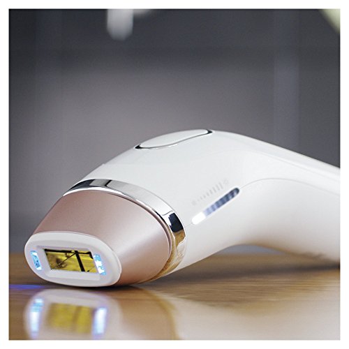 Braun Silk-expert 5 IPL BD 5009 - Depiladora de luz pulsada para la depilación permanente del vello visible en casa, con cepillo sónico exfoliante corporal, color blanco y bronce