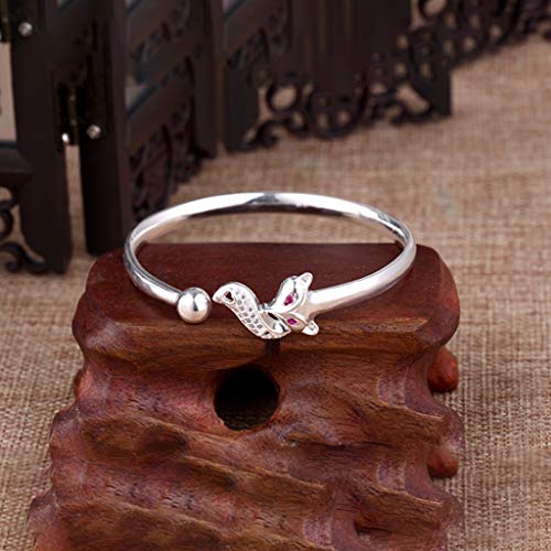 Brazalete tobilleras Pulseras El Corte Ingles Pequeño Zorro En Plata Esterlina Apertura Personalidad De Moda Accesorios De Vestir Regalo De Novia De Aniversario ( Color : Pink , Size : 14G-5.5cm )