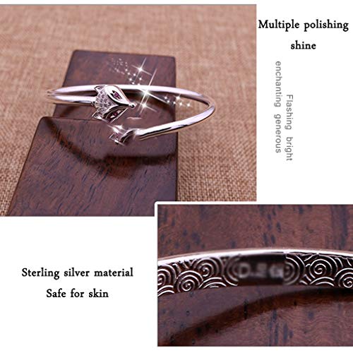 Brazalete tobilleras Pulseras El Corte Ingles Pequeño Zorro En Plata Esterlina Apertura Personalidad De Moda Accesorios De Vestir Regalo De Novia De Aniversario ( Color : Pink , Size : 14G-5.5cm )