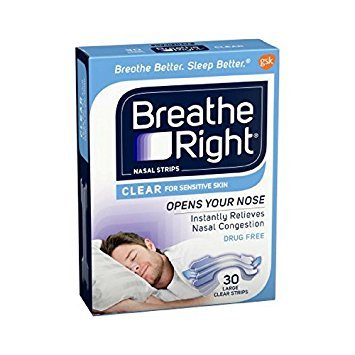 Breathe Right Breathe Right Nasal Strips Clear Sensitive Skin, Large, 30 each