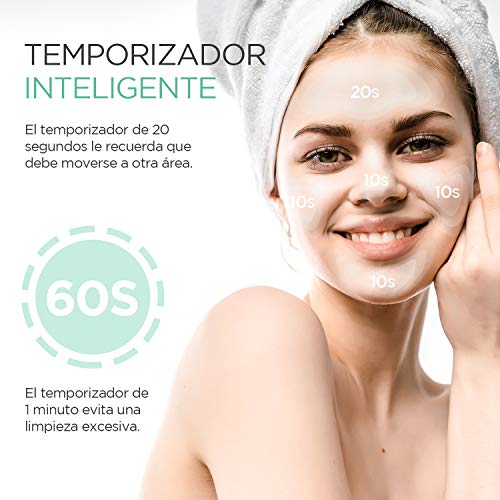 Brelax Cepillo Limpiador Facial Electrico, Limpieza Facial Sonic Impermeable IPX7, Temporizador, 3 Cabezales, 6 Velocidades, Carga Inalámbrica, Limpiador de Cara para Poros, Puntos Negros y Maquillaje