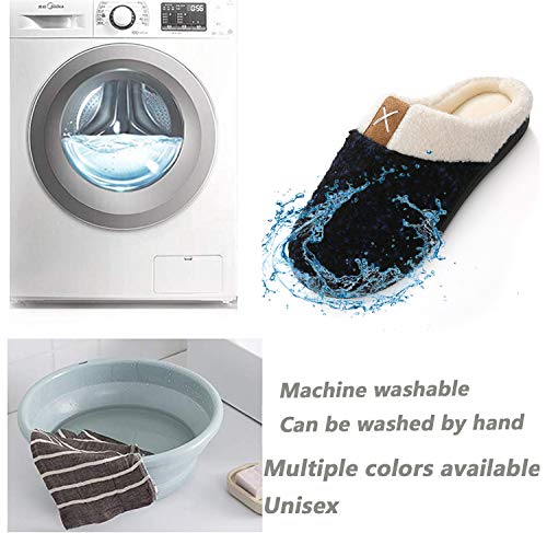 Brfash Zapatillas de Estar por Casa Hombre Invierno Memory Foam Pantuflas Suave Caliente Algodón Antideslizante