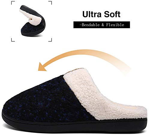 Brfash Zapatillas de Estar por Casa Hombre Invierno Memory Foam Pantuflas Suave Caliente Algodón Antideslizante