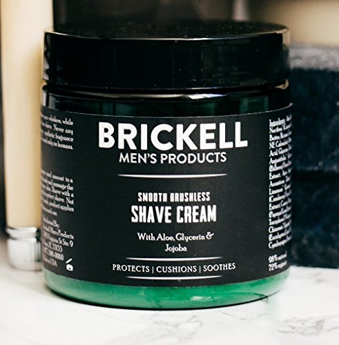 Brickell Men’s Products – Crema de Afeitar Suave Sin Brocha para Hombres - Natural y Orgánica (Sin fragancia) – 147 ml
