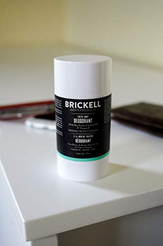 Brickell Men's Products Desodorante natural para hombres, natural y orgánico, sin aluminio, alcohol ni bicarbonato de sodio, 78 ml (Menta fresca)