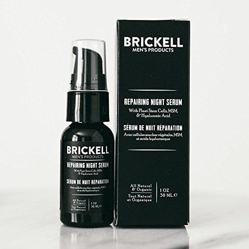 Brickell Men’s Products – Serum Antiedad Reparador de Noche para Hombres – Serum Facial Natural y Orgánico con Vitamina C (Sin fragancia) – 29 ml