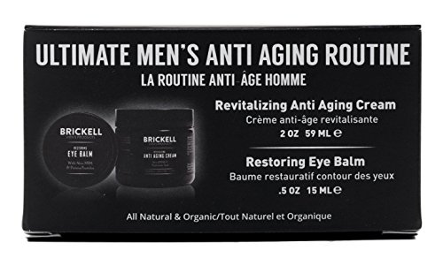 Brickell Men's – Rutina Antienvejecimiento Extrema – Crema antiarrugas de noche y Crema para ojos para reducir inflamación, arrugas, ojeras y bolsas – Orgánica y natural