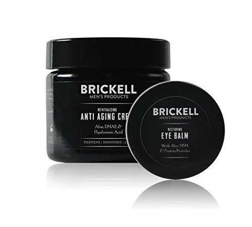 Brickell Men's – Rutina Antienvejecimiento Extrema – Crema antiarrugas de noche y Crema para ojos para reducir inflamación, arrugas, ojeras y bolsas – Orgánica y natural