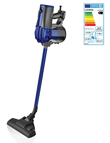 briebe V-Cyclon - Aspirador ciclónico Escoba sin Bolsa Potente, Uso Vertical y de Mano, 600W, Radio acción 6,5 m, Color Azul
