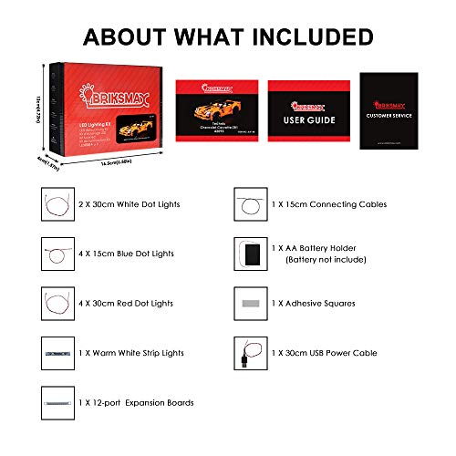 BRIKSMAX Kit de Iluminación Led para Lego Technic Chevrolet Corvette ZR1, Compatible con Ladrillos de Construcción Lego Modelo 42093, Juego de Legos no Incluido