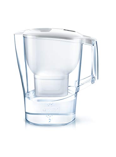 BRITA Aluna blanca - Jarra de Agua Filtrada con 1 cartucho MAXTRA+, Filtro de agua BRITA que reduce la cal y el cloro, Agua filtrada para un sabor óptimo, 2.4L