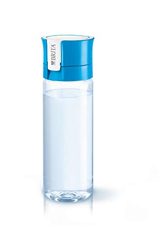 BRITA Vital Botella de Agua Filtrada de 0,6 L con 1 Filtro Microdisc, Azul/Transparente, 0.6 Litros