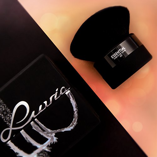 Brocha Kabuki Profesional – Color Negro Mate Opaco de Luvia Cosmetics – Brocha cosmética para la aplicación de polvo suelto, presado, base en crema, polvo y liquida, blush y productos para el cuerpo