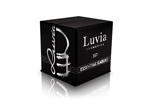 Brocha Kabuki Profesional – Color Negro Mate Opaco de Luvia Cosmetics – Brocha cosmética para la aplicación de polvo suelto, presado, base en crema, polvo y liquida, blush y productos para el cuerpo