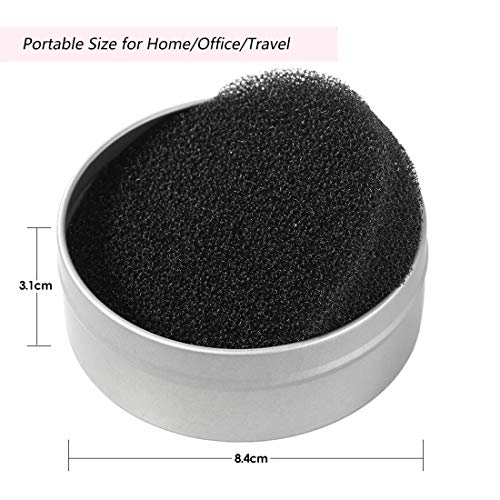 Brocha para Maquillaje Esponja Limpiador, Esponja Caja de Limpieza de Pinceles de Maquillaje para Quitar Residuos de Polvos Cosméticos sin Agua, 3 Esponjas Secas Con Uno Limpiar Caja