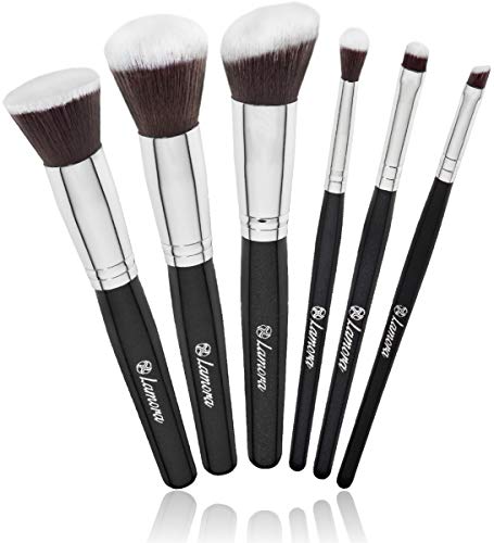 Brochas Base Polvos Ojos de Maquillaje Profesional Kabuki - Set Pinceles Maquillaje Sintético - Fibras Veganas de Larga Duración - Calidad Premium