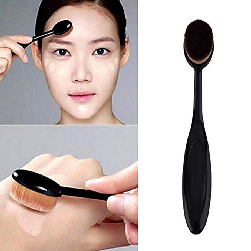 Brochas Maquillaje Pinceles Maquillaje Pincel de maquillaje Pro maquillaje cosmético del polvo de cara colorete fundación del polvo de cara del cepillo cepillo de dientes con forma oval Curva cepillo