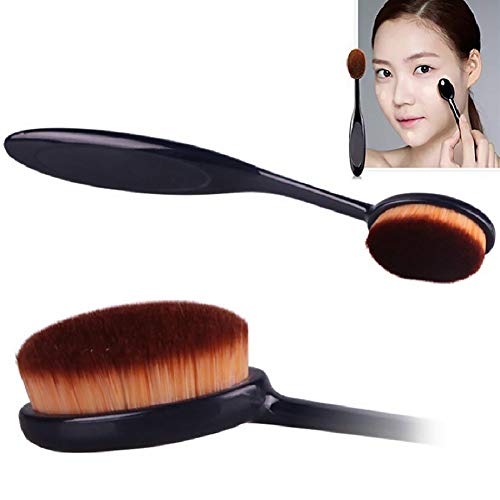 Brochas Maquillaje Pinceles Maquillaje Pincel de maquillaje Pro maquillaje cosmético del polvo de cara colorete fundación del polvo de cara del cepillo cepillo de dientes con forma oval Curva cepillo