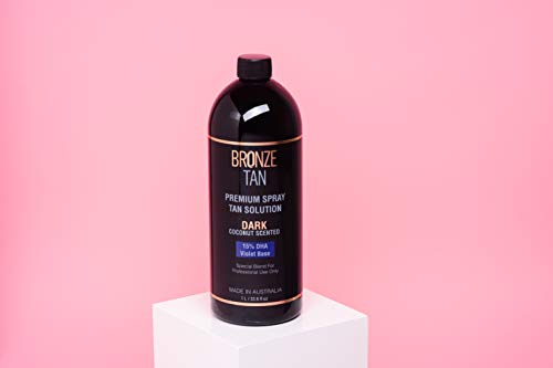 Bronze Tan Special DARK Blend Premium Spray Tan Solution para profesionales del bronceado en spray - Solución bronceadora sin sol con aroma de coco (1 litro / 33.8 FL OZ)
