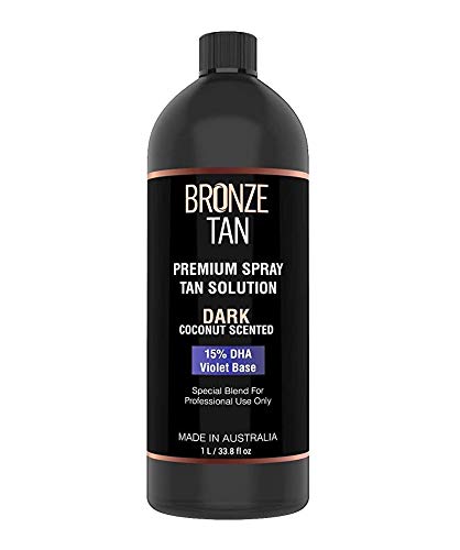 Bronze Tan Special DARK Blend Premium Spray Tan Solution para profesionales del bronceado en spray - Solución bronceadora sin sol con aroma de coco (1 litro / 33.8 FL OZ)
